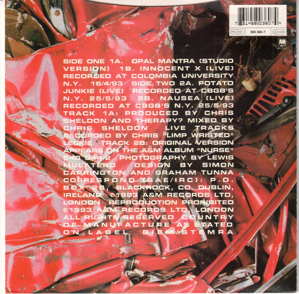 Therapy (Rock Group) - Opal Mantra - 7 Inch