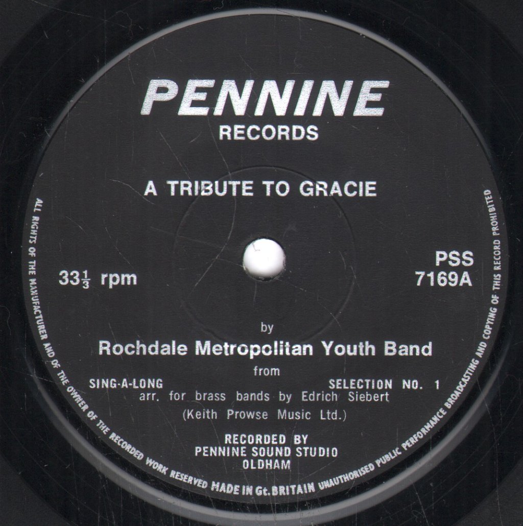 Rochdale Metropolitan Youth Band - A Tribute To Gracie - 7 Inch