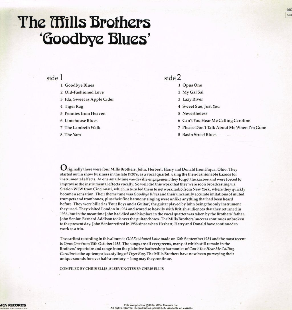 Mills Brothers - Goodbye Blues - Lp