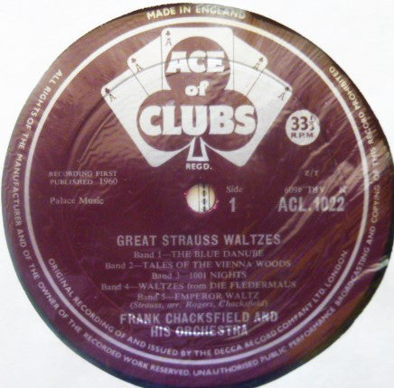 Frank Chacksfield And His Orchestra - Great Strauss Waltzes - Lp