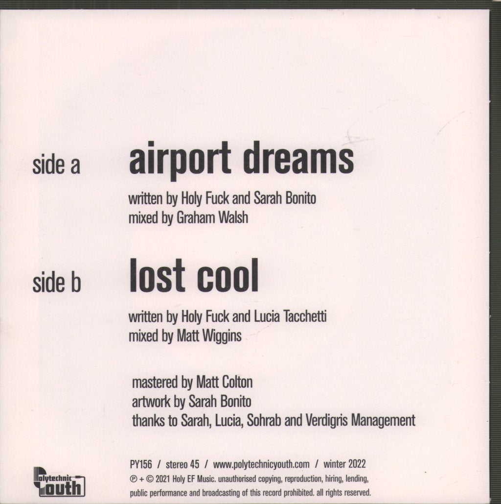Holy Fuck - Airport Dreams / Lost Cool - 7 Inch