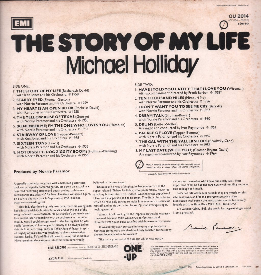Michael Holliday - Story Of My Life - Lp