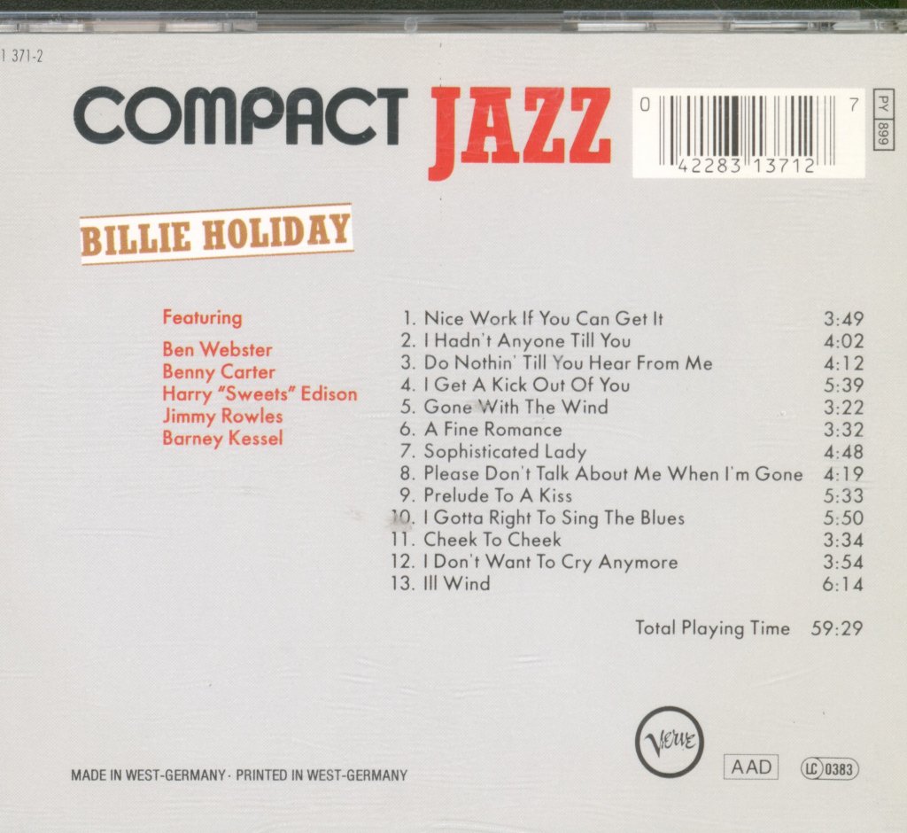 Billie Holiday - Billie Holiday - Cd