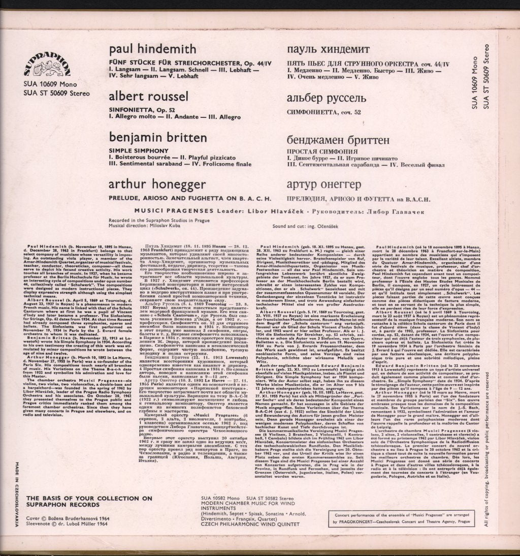 Musici Pragenses - Music For Chamber Orchestra - Lp