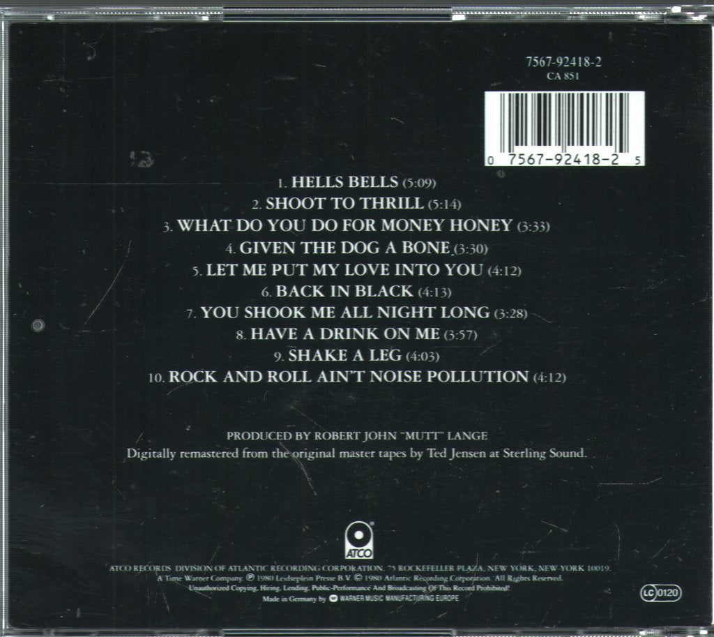 AC/DC - Back In Black - Cd