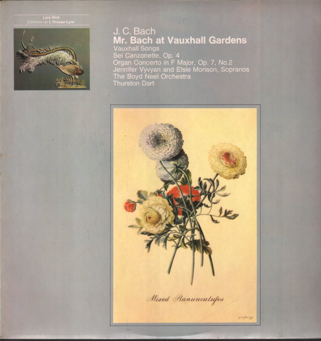 Jennifer Vyvyan / Elsie Morison / Boyd Neel Orchestra / Thurston Dart - J.C. Bach - Mr. Bach At Vauxhall Gardens - Lp