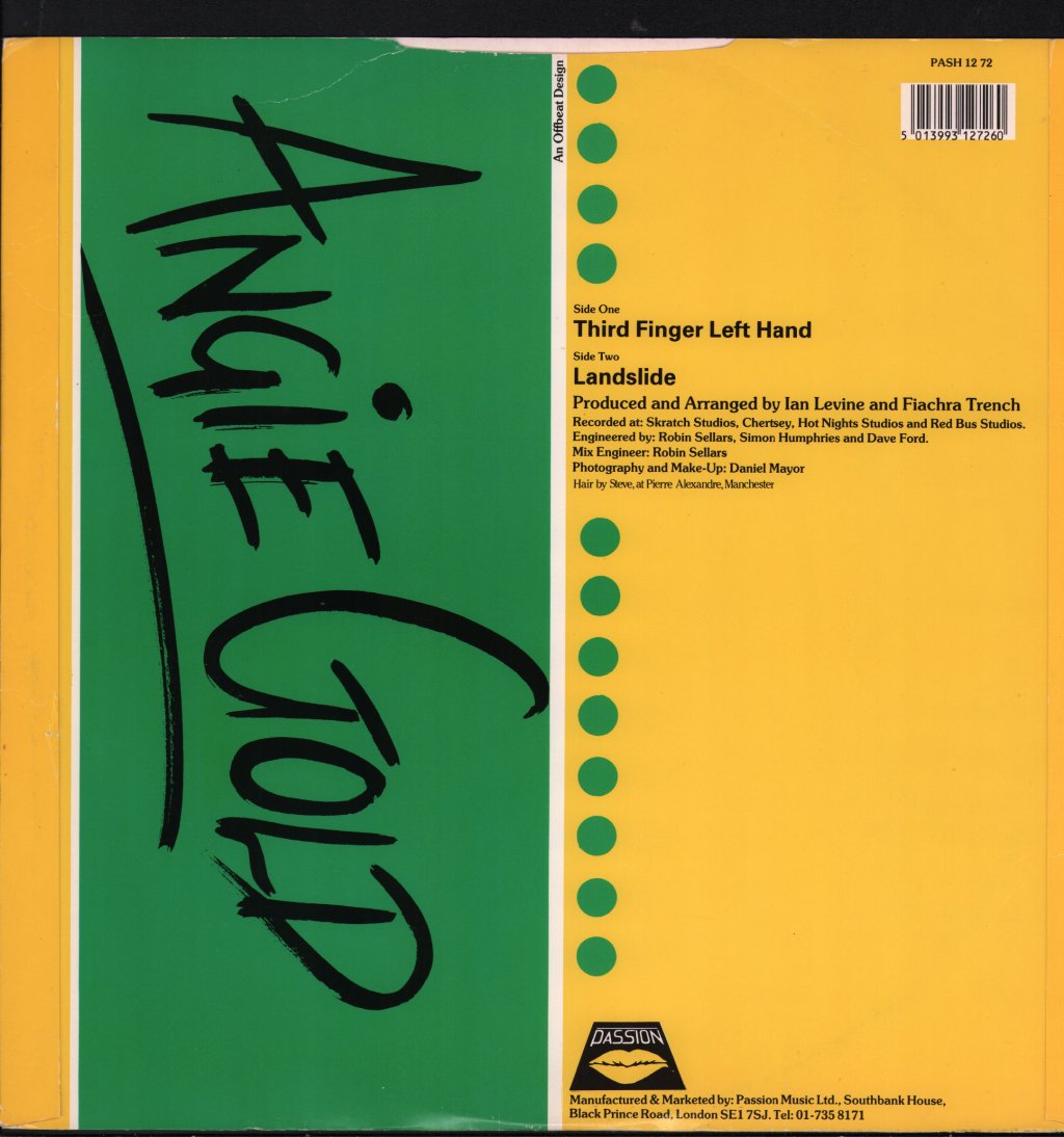 Angie Gold - Third Finger Left Hand - 12 Inch