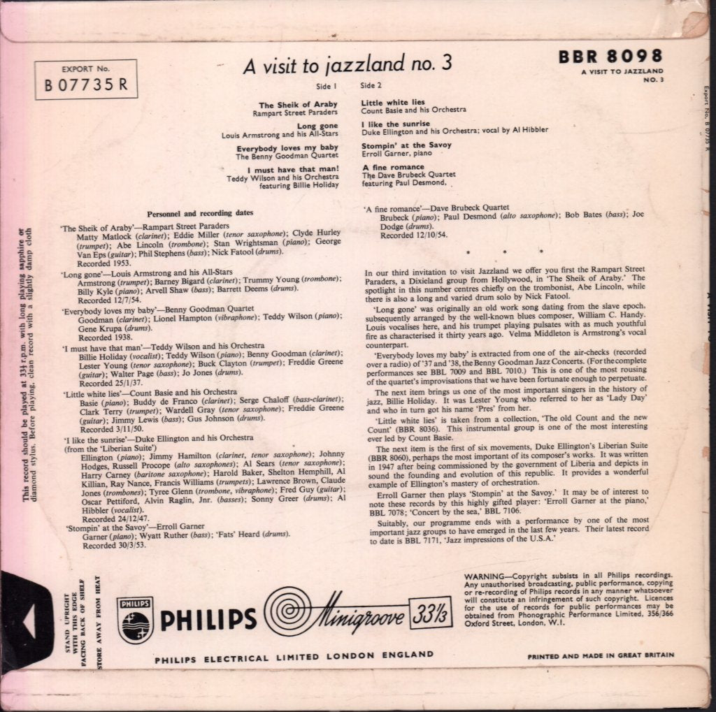 Various Artists - A Visit To Jazzland No. 3 - Lp