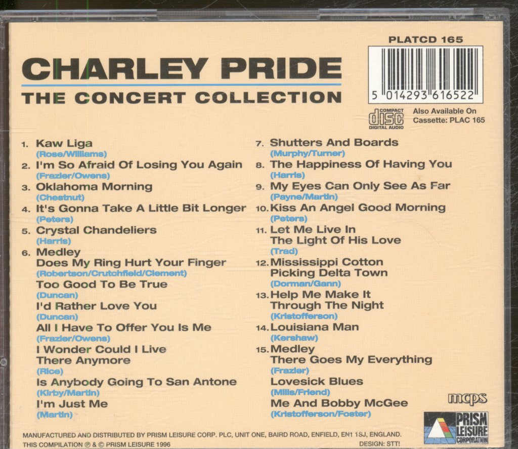 Charley Pride - Concert Collection - Cd