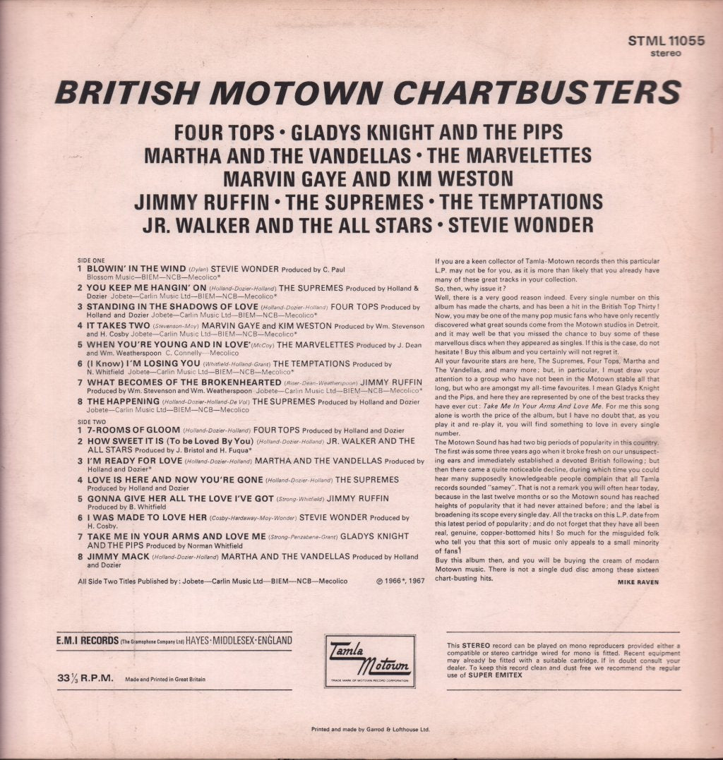 Various Artists - British Motown Chartbusters - Lp