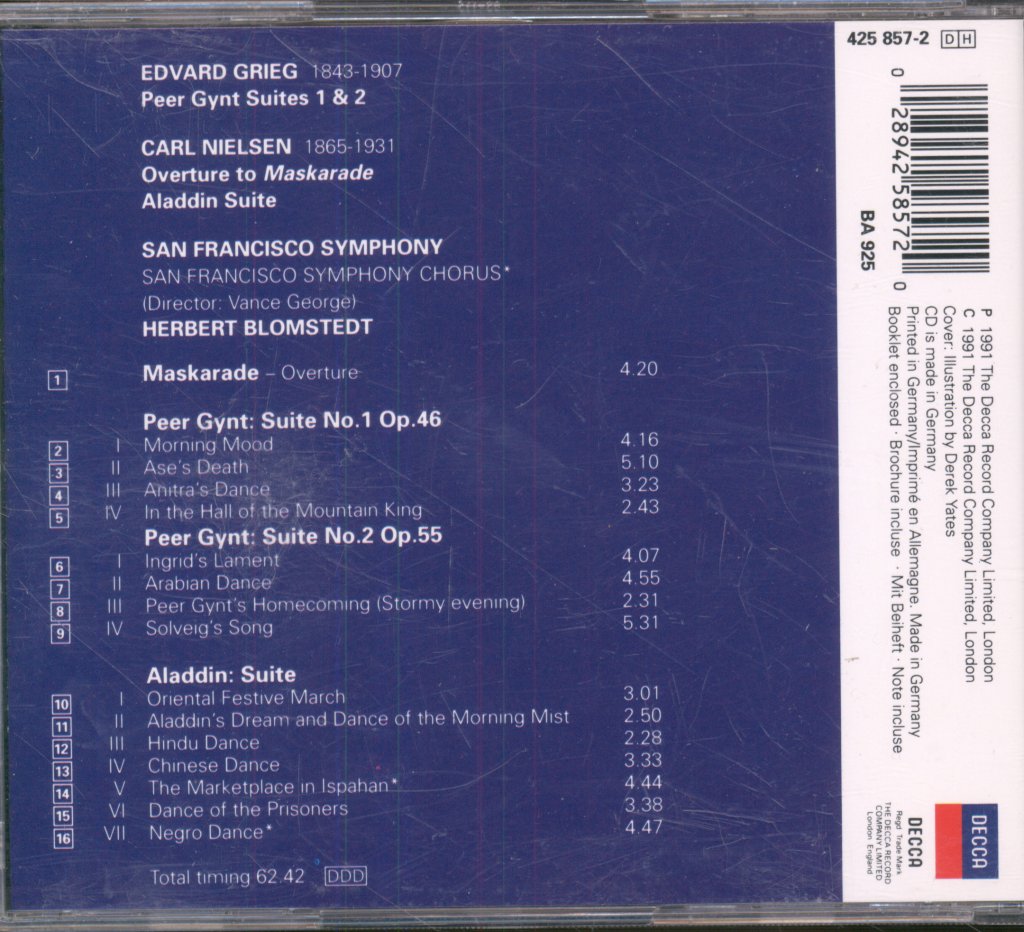 San Francisco Symphony, Herbert Blomstedt - Edvard Grieg / Carl Nielsen - Peer Gynt Suites / Aladdin - Cd