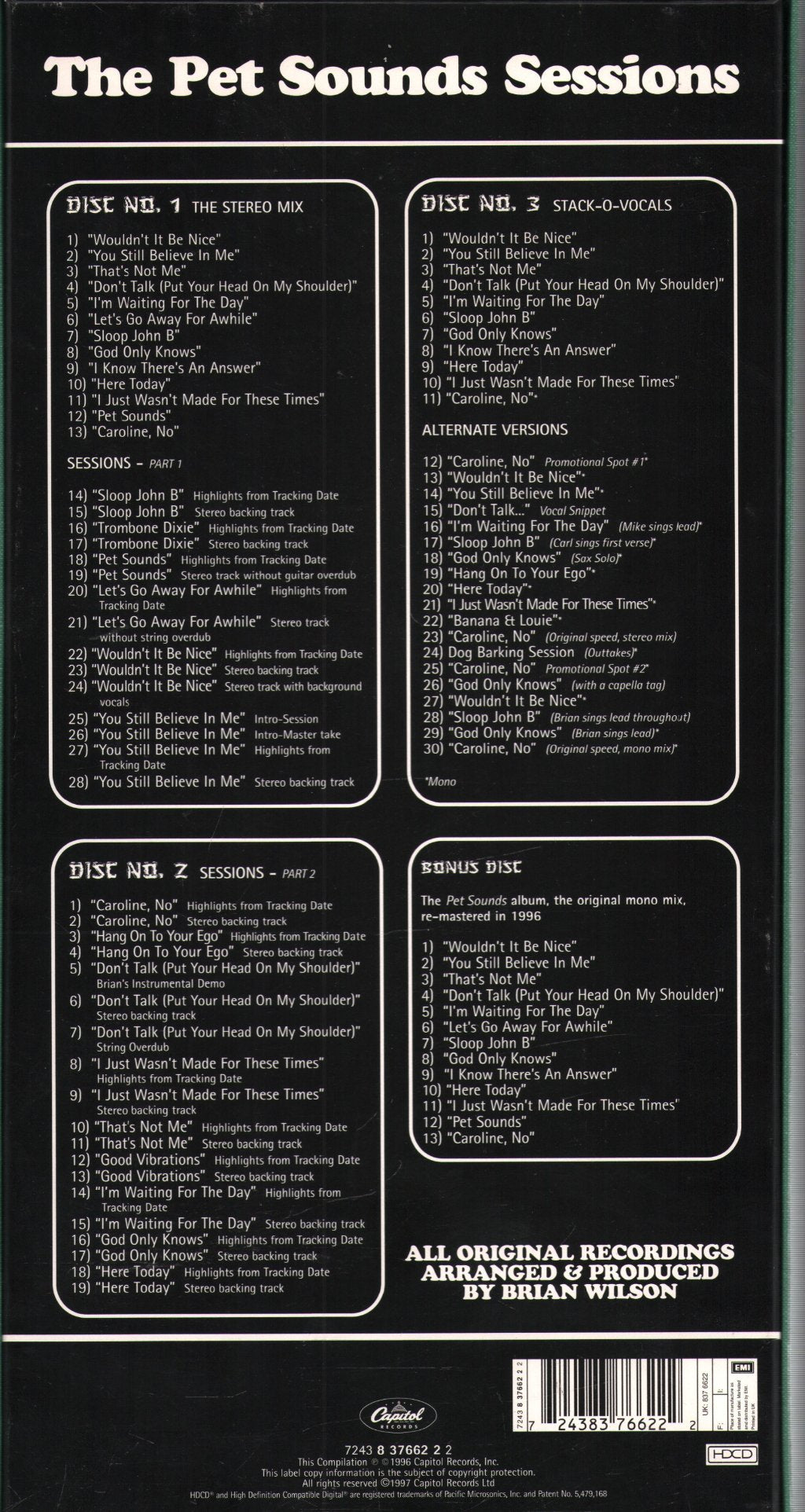 Beach Boys - Pet Sounds Sessions - Cd Box Set