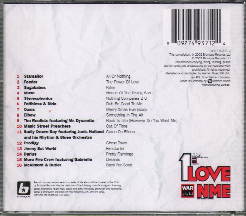 Various Artists - NME In Association With War Child Presents 1 Love - Cd