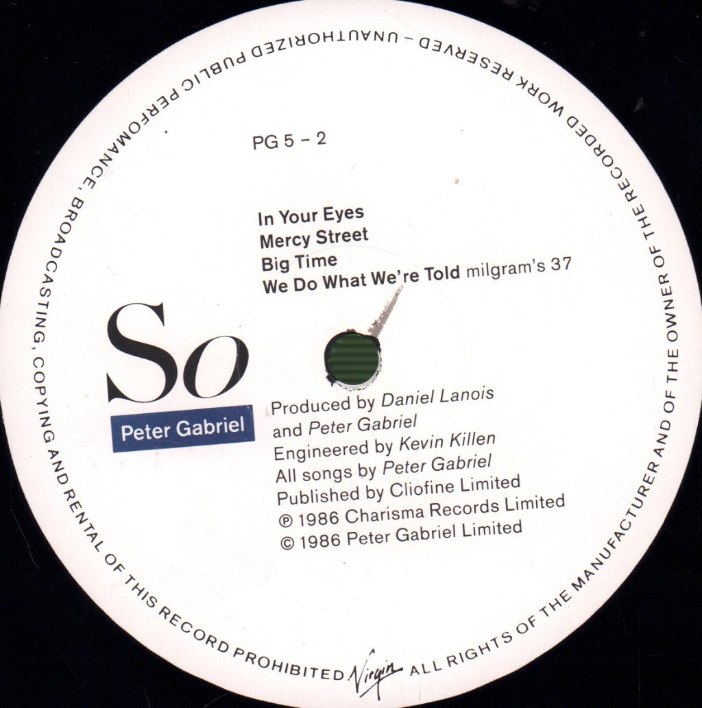 Peter Gabriel - So - Lp