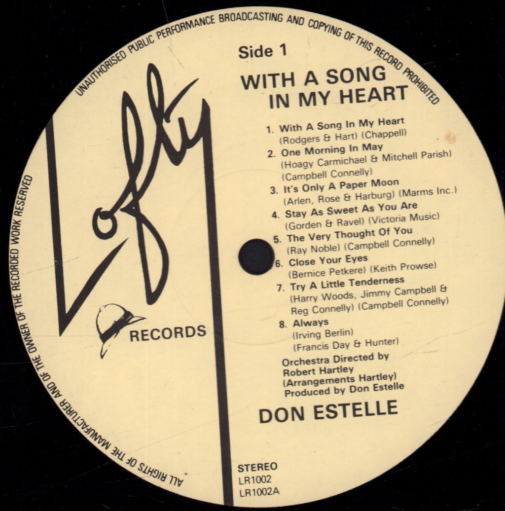 Don Estelle - With A Song In My Heart - Lp