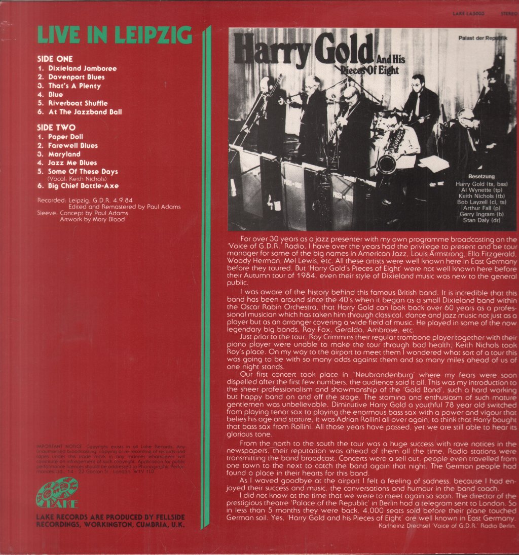 Harry Gold And His Pieces Of Eight - Live In Leipzig - Lp