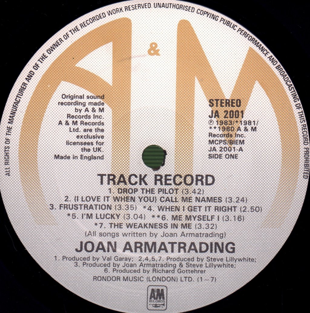 Joan Armatrading - Track Record - Lp