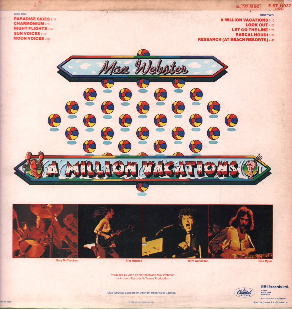 Max Webster - A Million Vacations - Lp