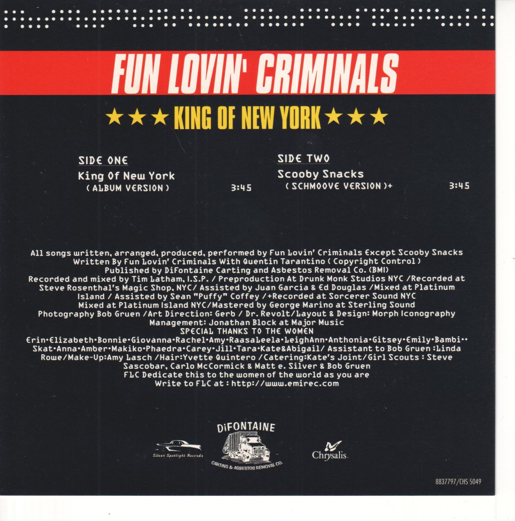 Fun Lovin' Criminals - King Of New York - 7 Inch