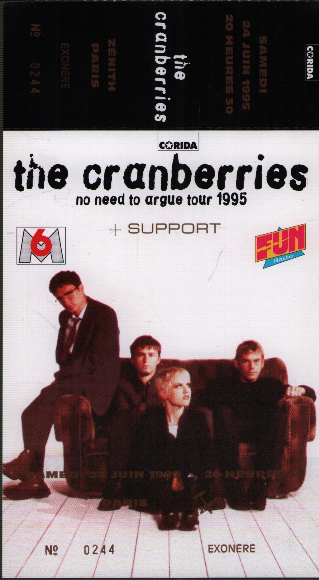 Cranberries - Zenith Paris 24 June 1995 - Ticket