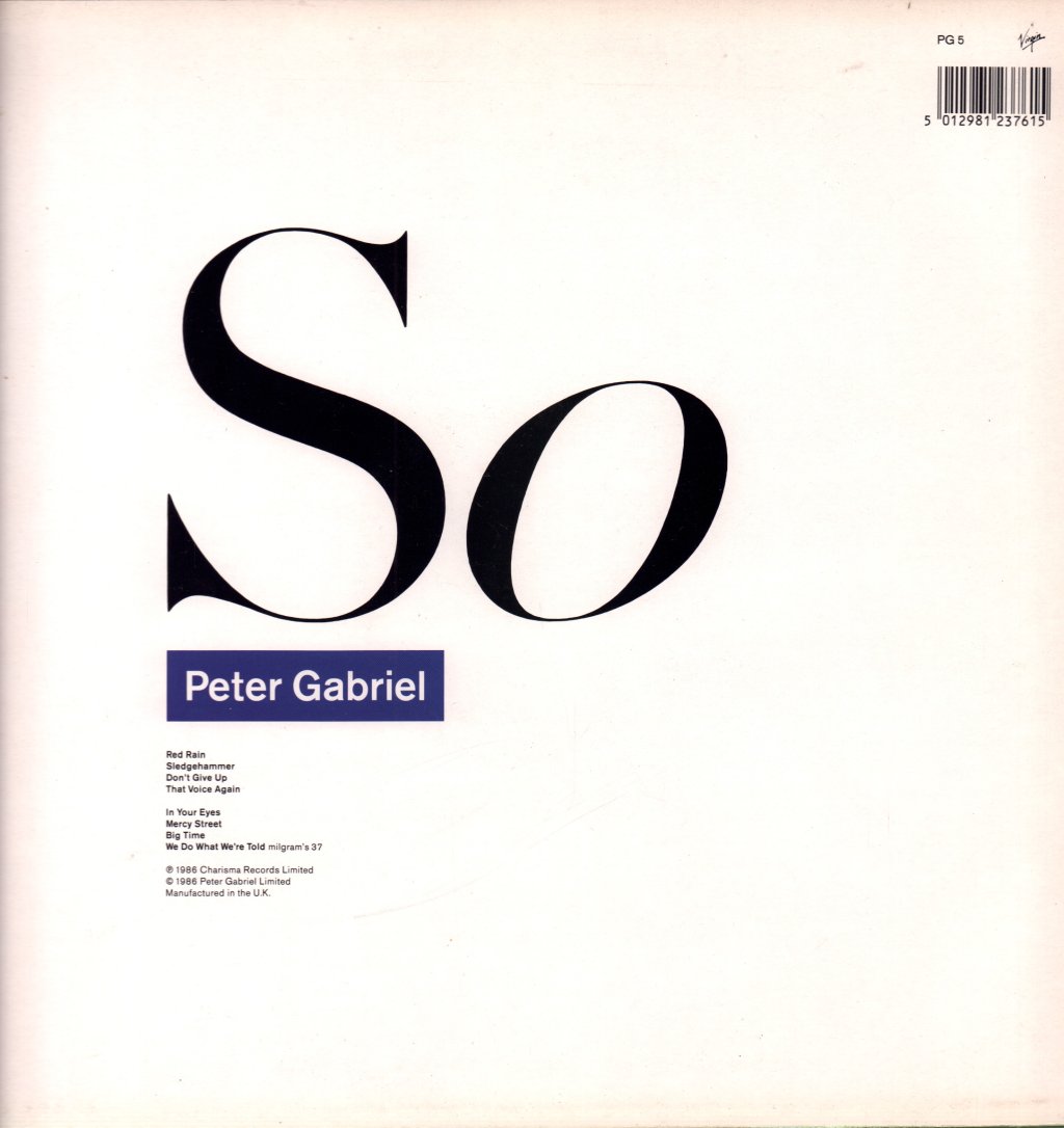 Peter Gabriel - So - Lp