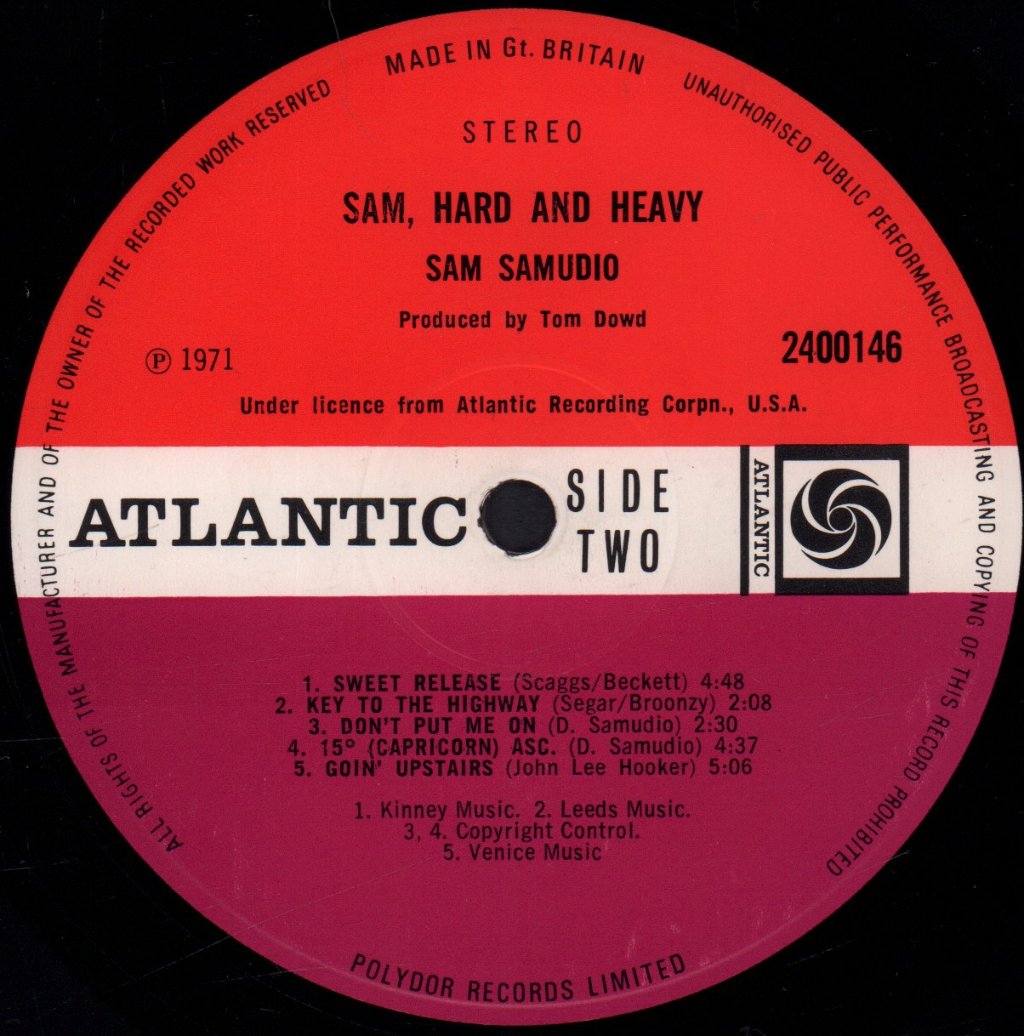 Sam Samudio - Sam, Hard And Heavy - Lp