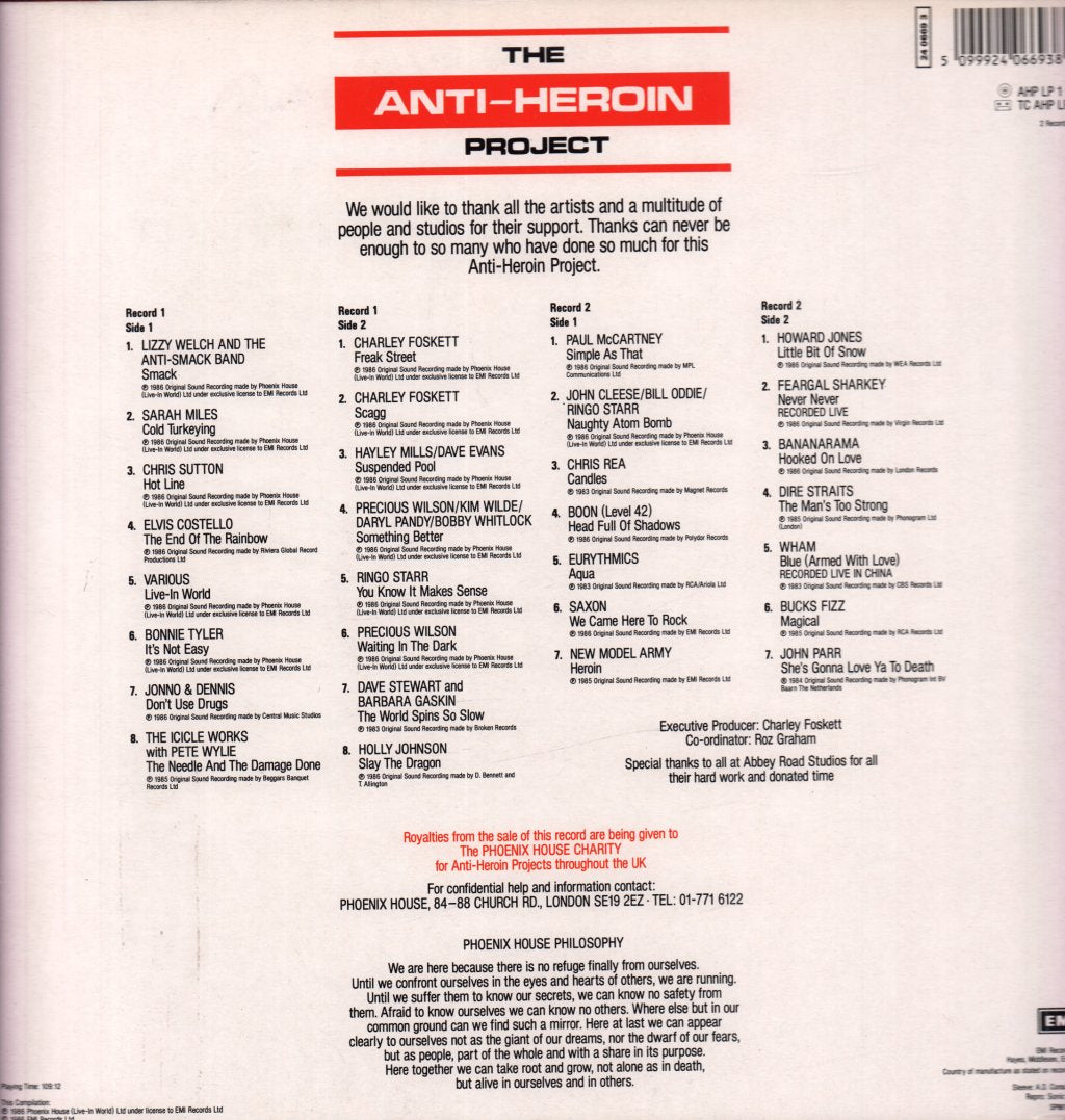 Various Artists - It's A Live In World - anti-heroin project - Double Lp