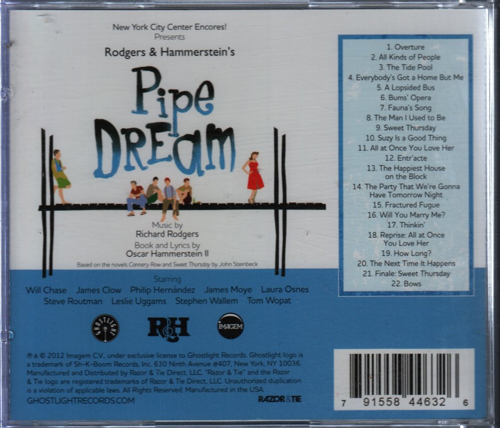Rodgers And Hammerstein - Pipe Dream (2012 New York City Center Encores! Concert Cast Recording) - Cd