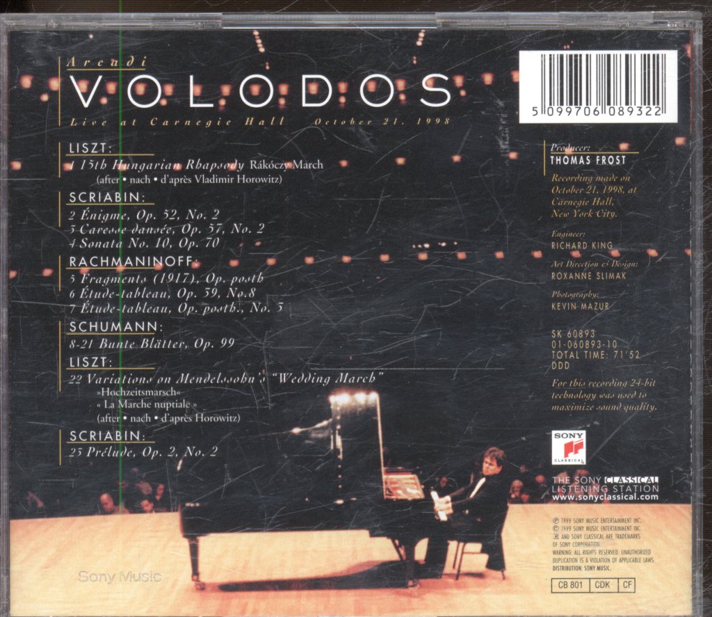 Arcadi Volodos - Live At Carnegie Hall - Cd