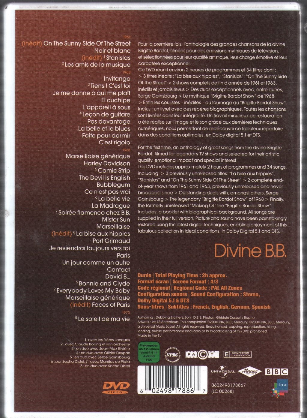 Brigitte Bardot - Divine B.B. - Dvd