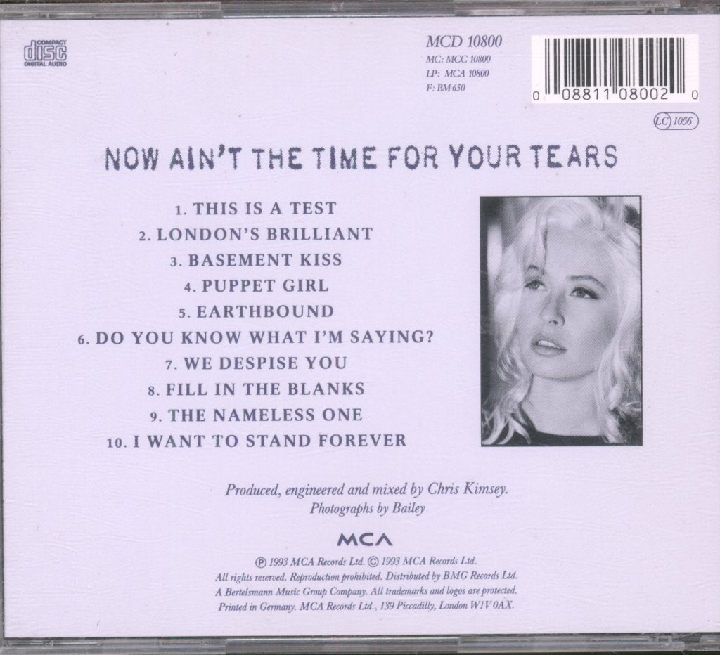 Wendy James - Now Ain't The Time For Your Tears - Cd