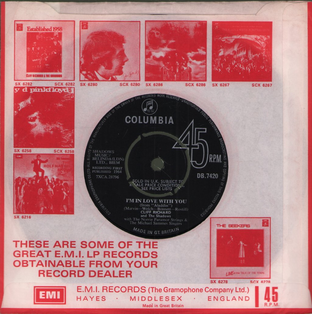 Cliff Richard And The Shadows - I Could Easily Fall - 7 Inch