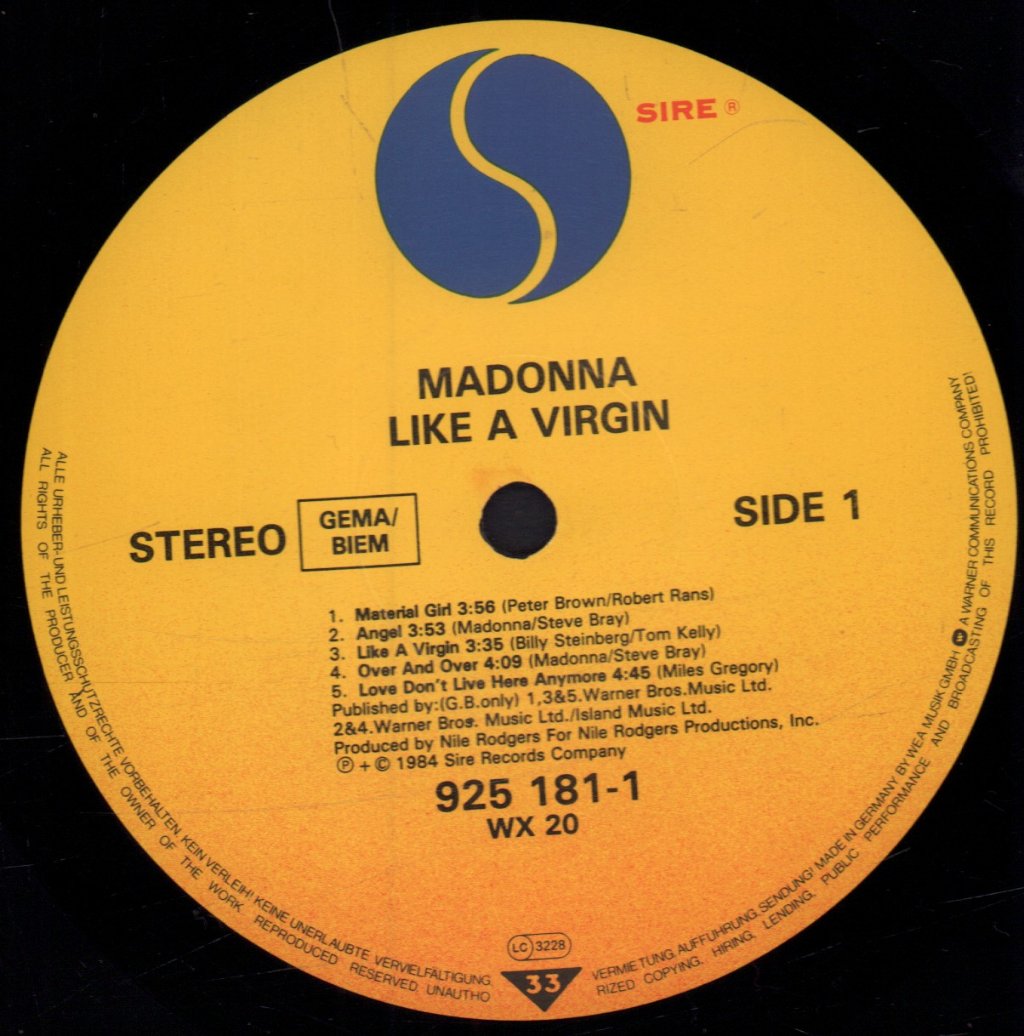 Madonna - Like A Virgin - Lp