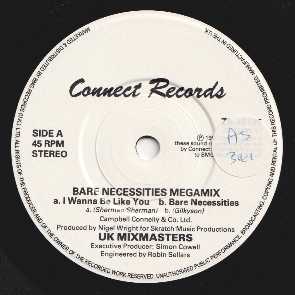 Uk Mixmasters - Bare Necessities Megamix - 7 Inch