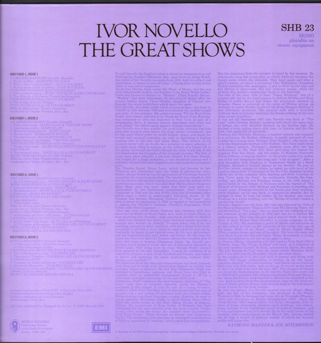 Ivor Novello - Great Shows - Double Lp