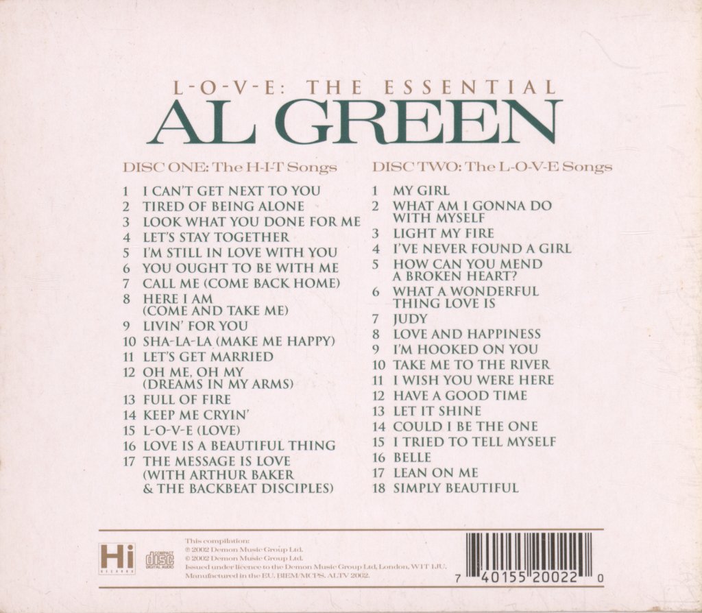 Al Green - L-O-V-E: The Essential Al Green - Double Cd