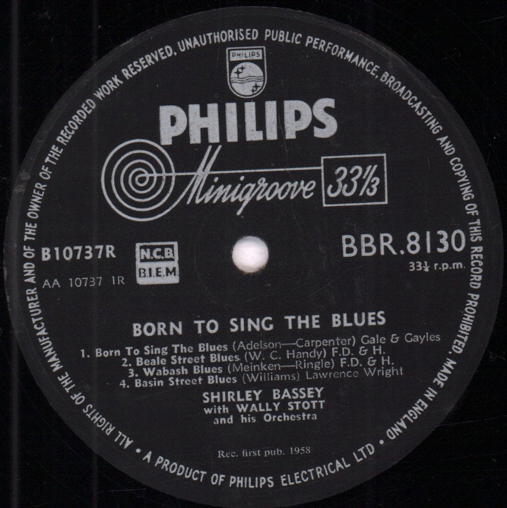 Shirley Bassey - Born To Sing The Blues - 10 Inch