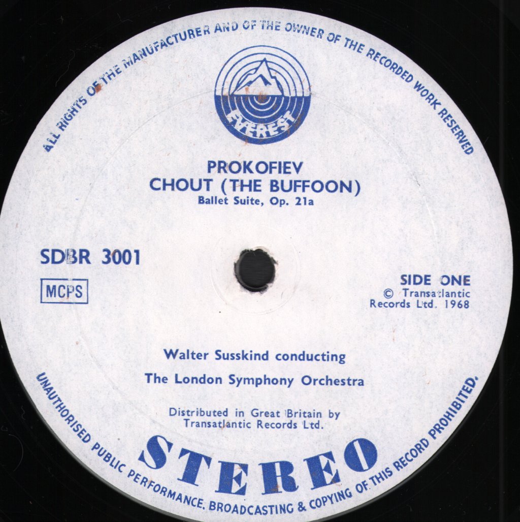 Walter Susskind / London Symphony Orchestra - Prokofiev - Chout "The Buffoon" Ballet Suite, Op. 21a - Lp