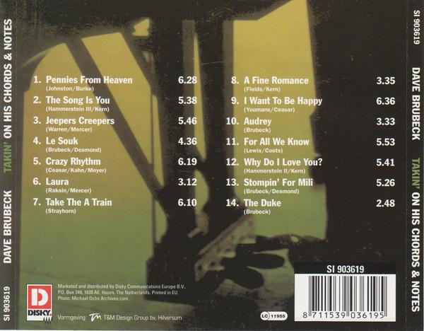 Dave Brubeck - Takin' On His Chords And Notes - Cd