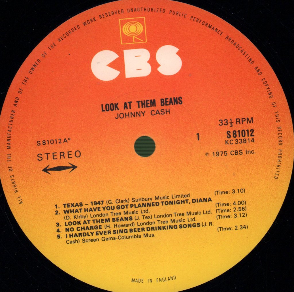 Johnny Cash - Look At Them Beans - Lp