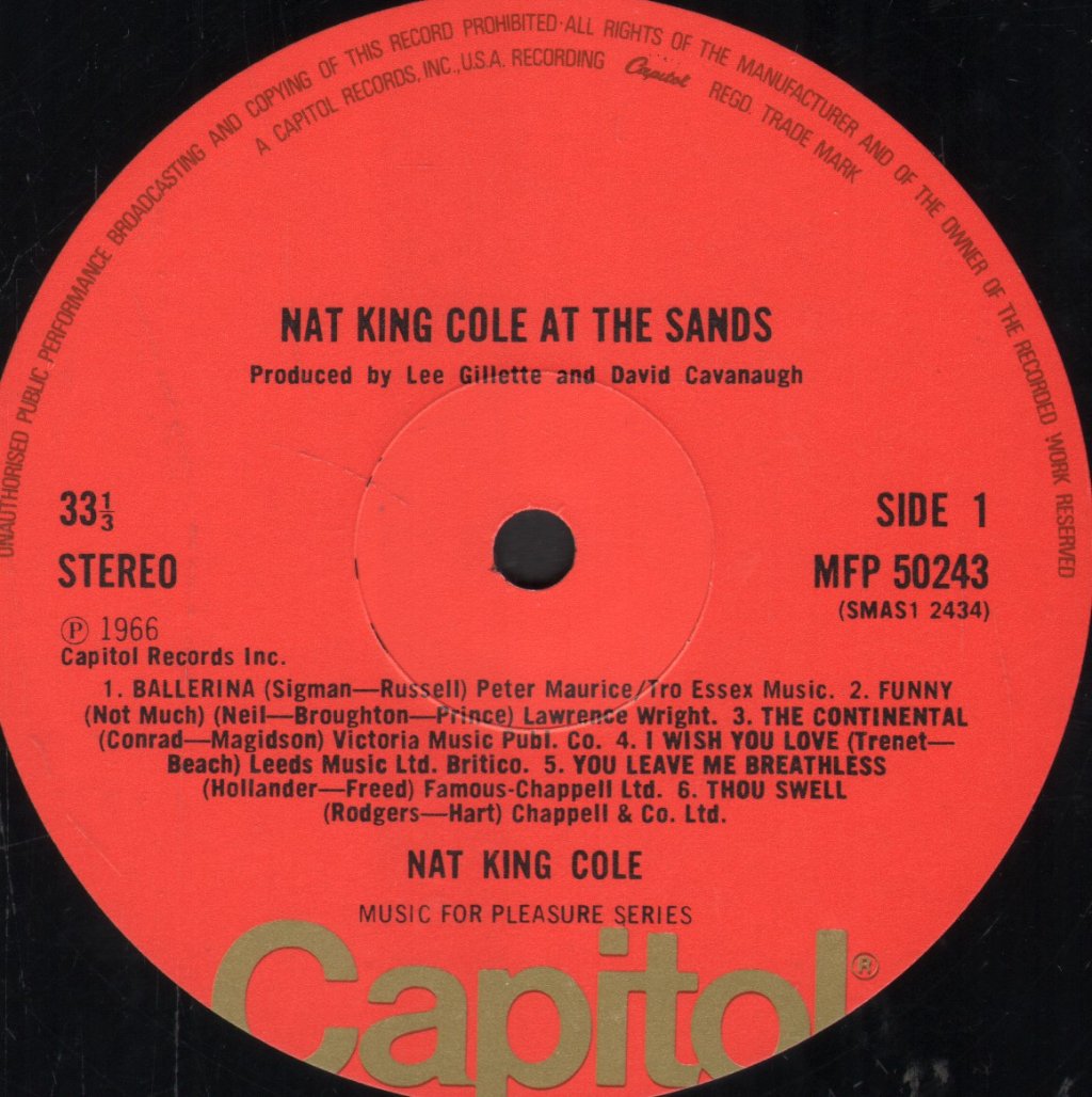 Nat King Cole - At The Sands - Lp