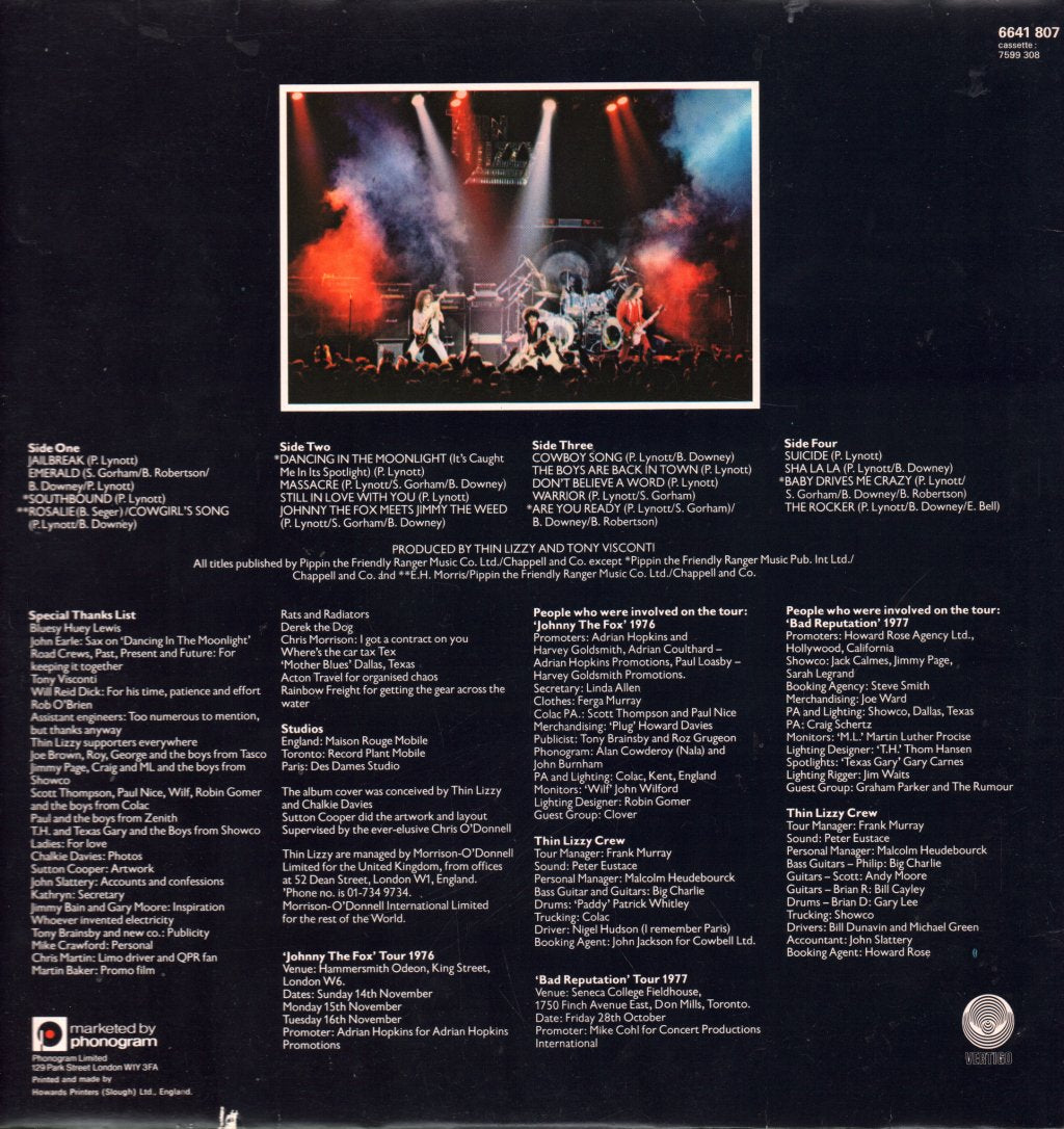 Thin Lizzy - Live And Dangerous - Double Lp