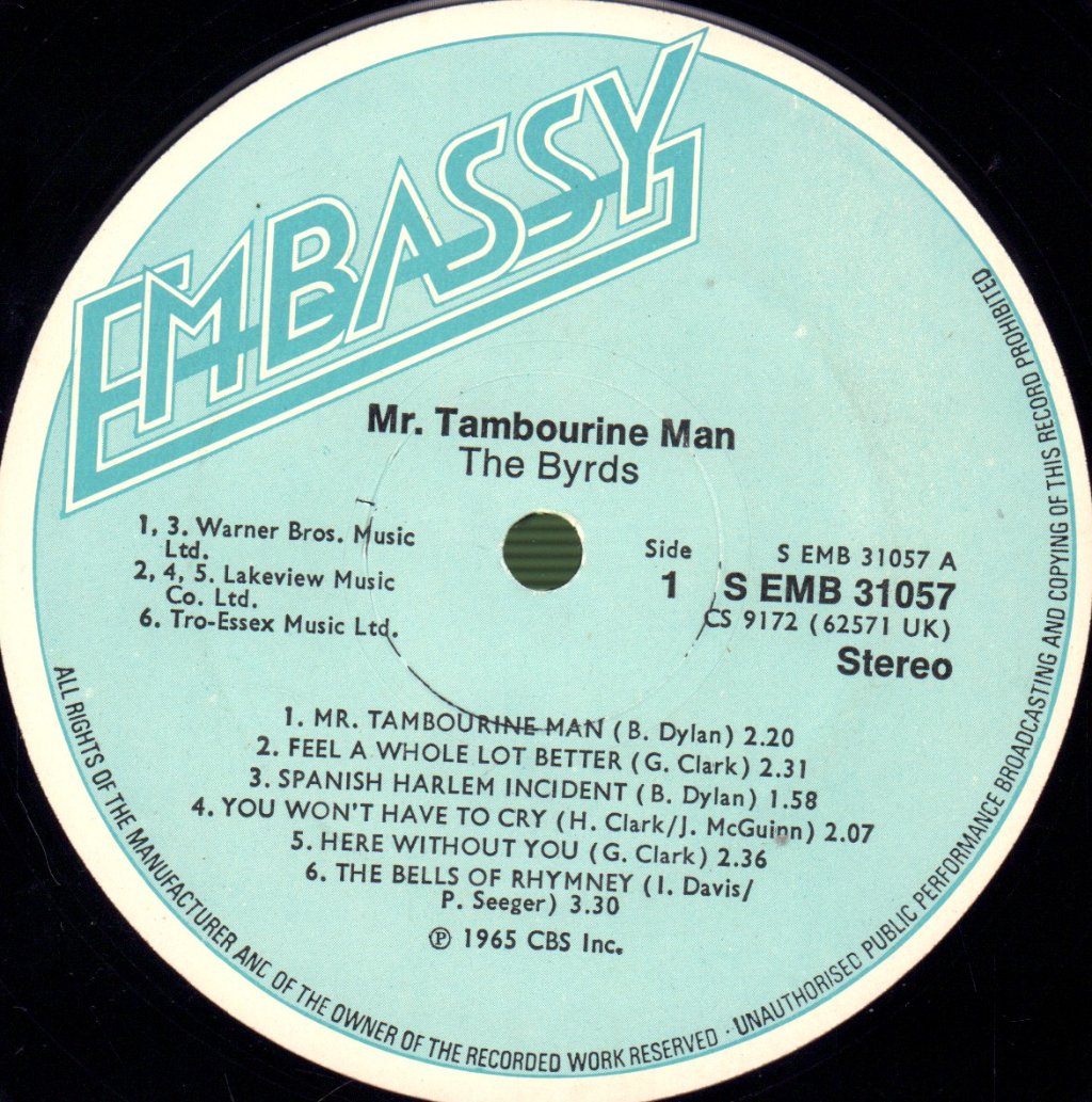 Byrds - Mr Tambourine Man - Lp