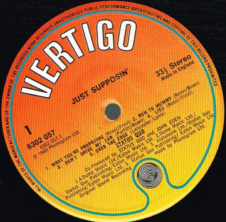 Status Quo - Just Supposin' - Lp