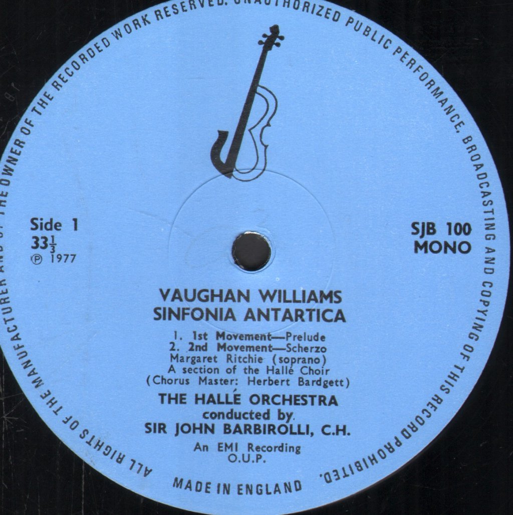 Sir John Barbirolli / Halle Orchestra - Vaughan Williams - Sinfonia Antartica - Lp