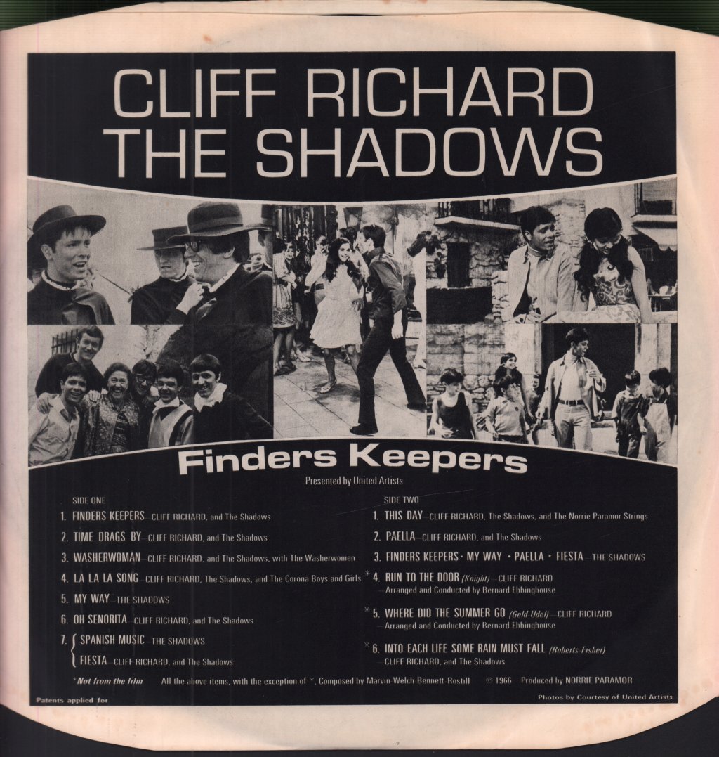 Cliff Richard And The Shadows - Finders Keepers - Lp