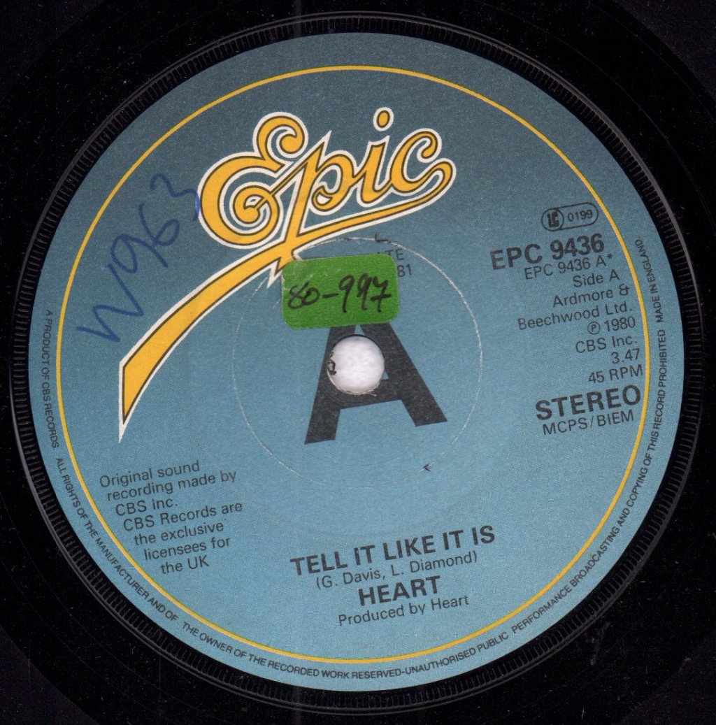 Heart - Tell It Like It Is - 7 Inch