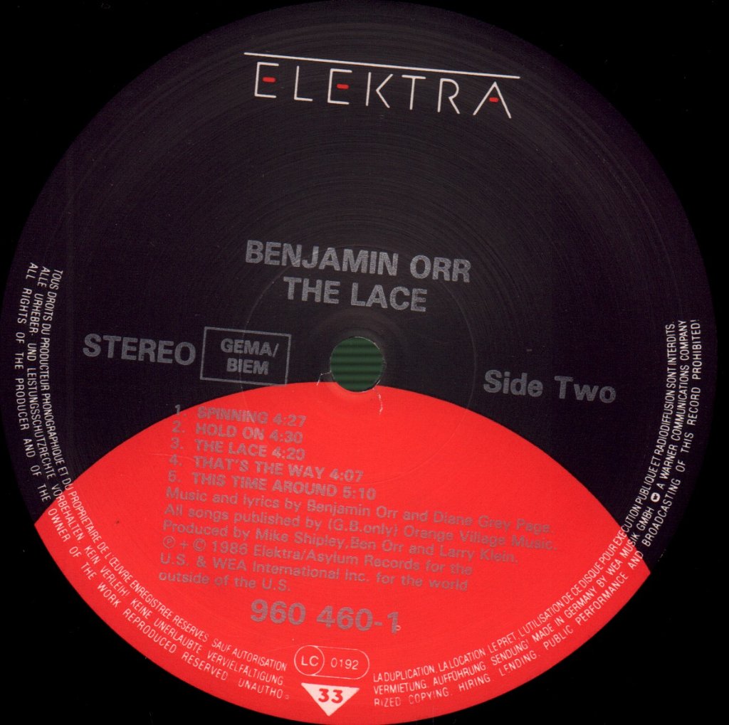 Benjamin Orr - Lace - Lp