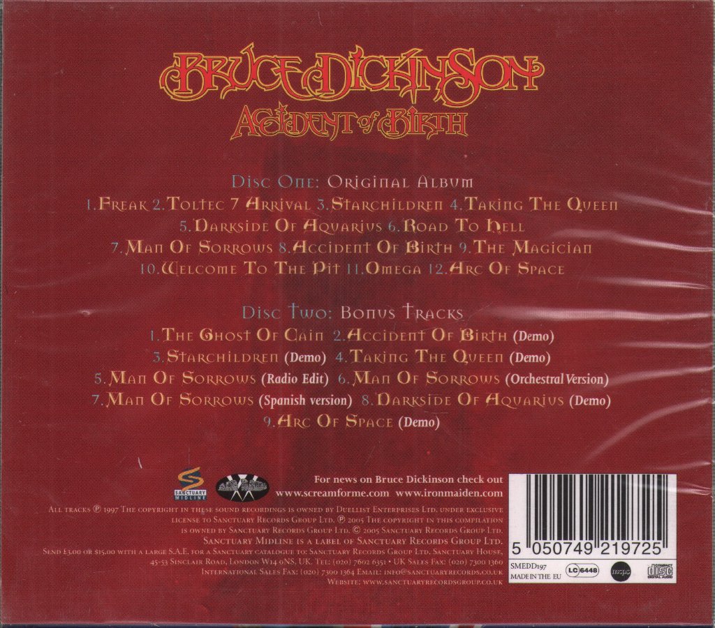 Bruce Dickinson - Accident Of Birth - Cd