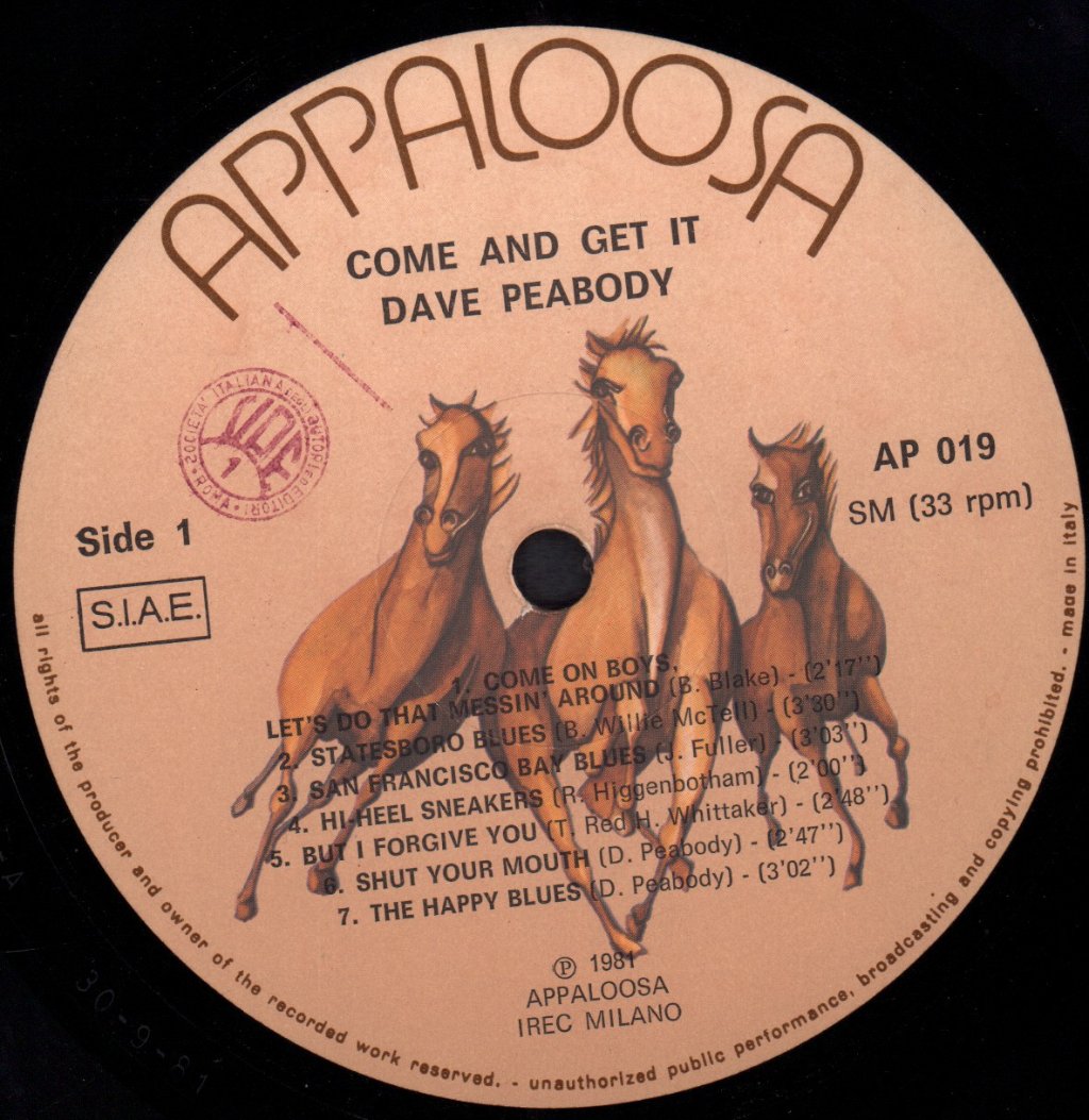 Dave Peabody - Come And Get It - Lp